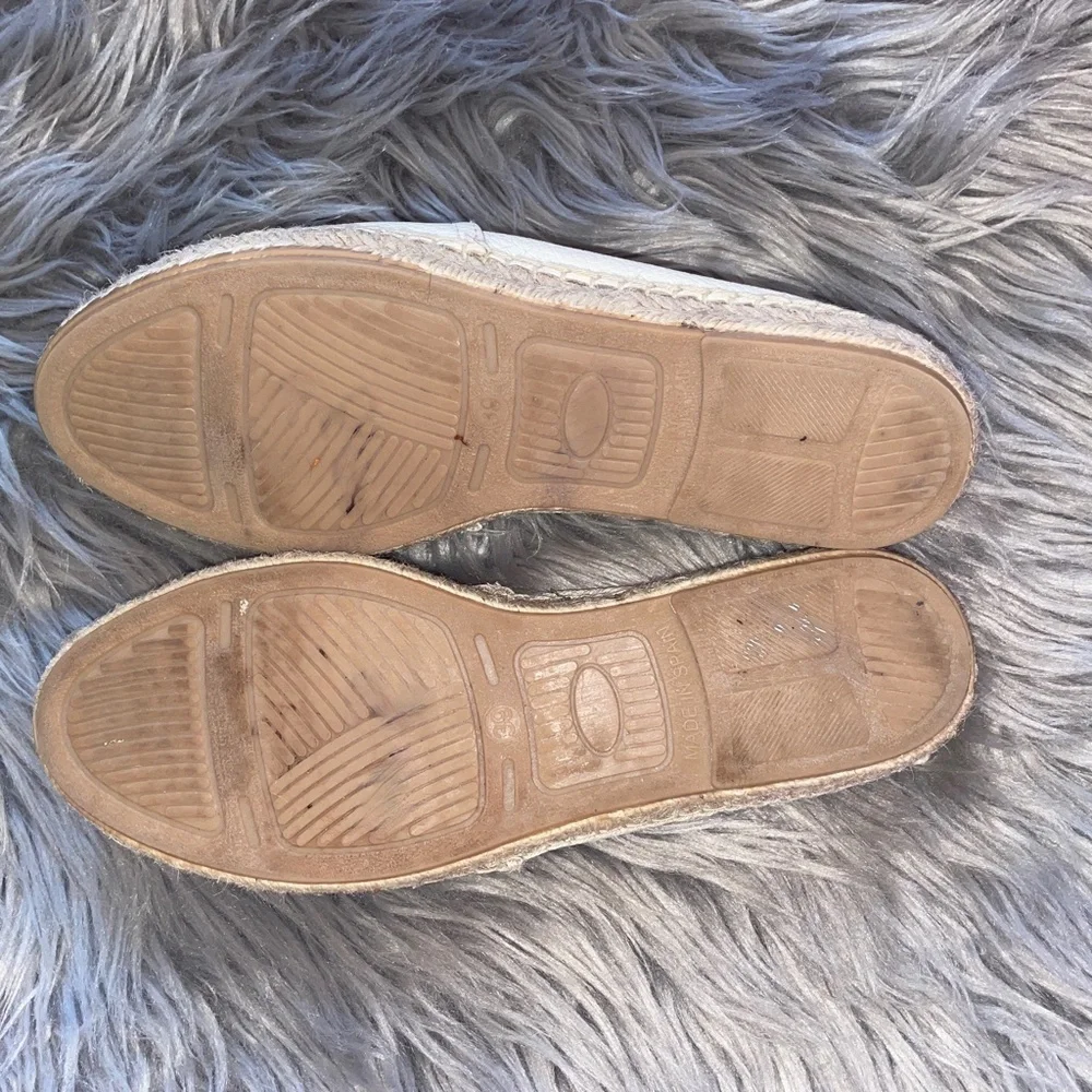 EUC Anthropologie Maypol Selena Pebbled Leather Espadrille Flats Size EU 39